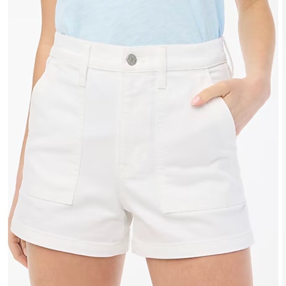 J. Crew Factory white patch pocket denim shorts 29